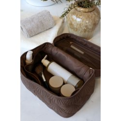 Chic Antique Toilettaske m. quiltet muslingem�nster, Coffee 17x27x17 cm