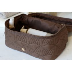 Chic Antique Toilettaske m. quiltet muslingem�nster, Coffee 17x27x17 cm