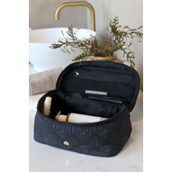 Chic Antique Toilettaske m. quiltet muslingem�nster, Sort 17x27x17 cm