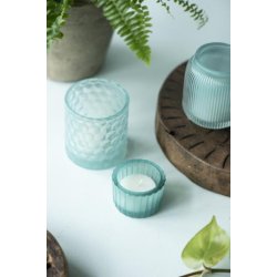 Ib Laursen Lygte t/fyrfadslys lyseblt glas