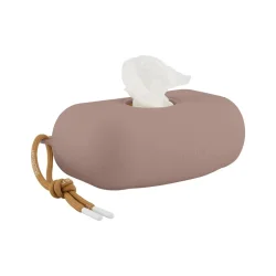 DESIGNSTUFF CUBI cover til v�dservietter i clayfarvet silikone med bomuldsreb.