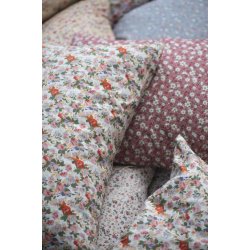 Ib Laursen Pudebetrk orange, rosa og creme blomster, 40x60 cm