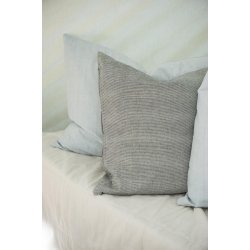 Ib Laursen Pudebetrk sorte/beige striber, 50x50 cm