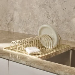 DESIGNSTUFF DRIP Opvaskestativ til tallerkener, sand (s�t med 2)