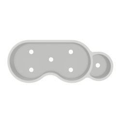 DESIGNSTUFF CURV S�beholder til bad, silikone/selvkl�bende, hvid