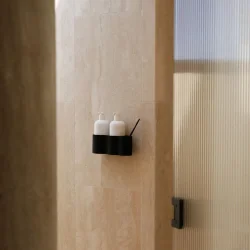 DESIGNSTUFF CURV S�beholder til bad, silikone/selvkl�bende, sort