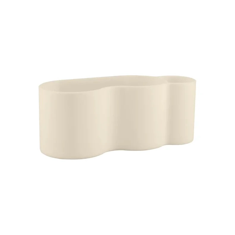 DESIGNSTUFF VANA opvaskeholder i sandfarvet silikone med tre rum til k�kkenvasken.