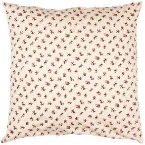 Ib Laursen Pudebetr�k Antonia beige m/brune og r�de blomster 50 x 50 cm
