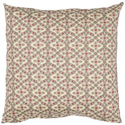 Pudebetr�k 50 x 50 cm Ariana med hindb�rfarvet og lilla rudem�nster