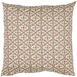 Ib Laursen Pudebetr�k Ariana m/hindb�rfarvet og lilla rudem�nster 50 x 50 cm