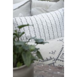 Ib Laursen Pudebetrk hvid m/beige/grnt mnster, 50x50 cm