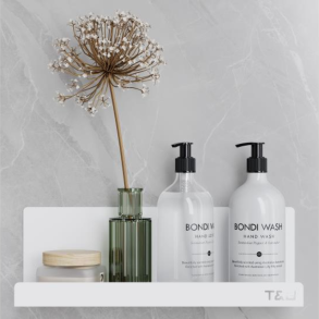 Nortiq T&B selvklbende hylde, Medium T4 - Mat hvid