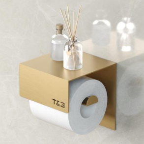 Nortiq T&B Selvklbende toiletrulleholder, brstet guld