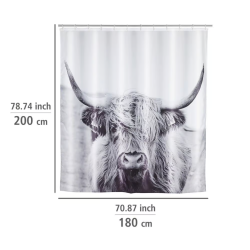 Wenko badeforh�ng 180x200 cm , Yak - Hvid/sort