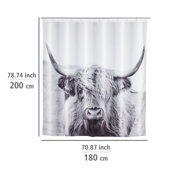 Wenko badeforh�ng 180x200 cm , Yak - Hvid/sort