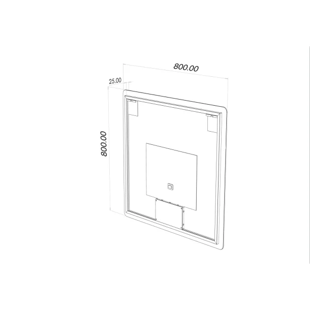 Kvadratisk spejl med LED-lys og Antidug 80x80 cm