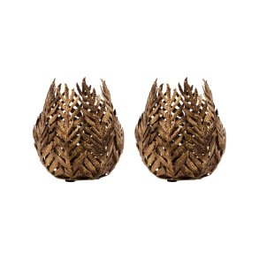 House Doctor Fyrfadsstage, Mara, Antik guld finish/st m. 2 stk