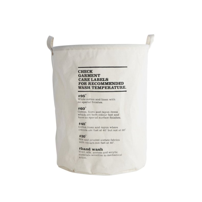 House Doctor Vasketjspose, Wash Instructions, hvid/sort
