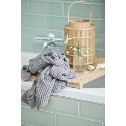 Ib Laursen Hndklde Liseleje m/vaffelmnster antracit  50x100 cm