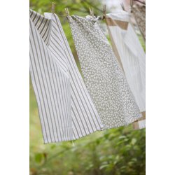 Ib Laursen Viskestykke milky brown m/hvide blomster