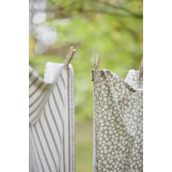 Ib Laursen Viskestykke milky brown m/hvide blomster