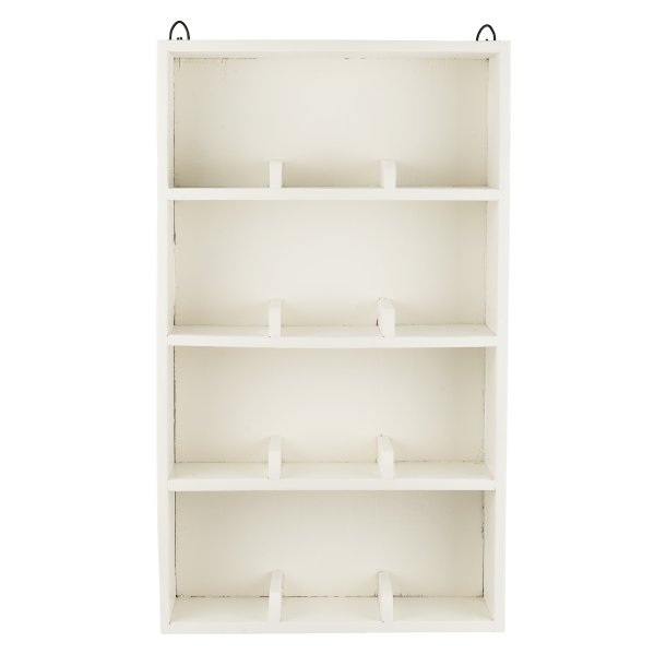 Ib Laursen Vghylde/kopreol m/4 opdelte hylder 12 rum, UNIKA - hvid