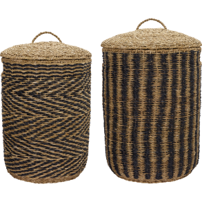 House Doctor Vasketjskurve st m/ 2 stk, Cesto, Natur;Sort