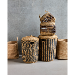 House Doctor Vasketjskurve st m/ 2 stk, Cesto, Natur;Sort