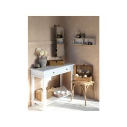 Chic Antique Spejl m. 2 hylder bagp - Messing