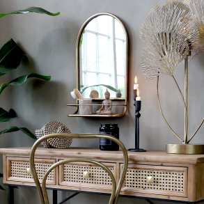 Chic Antique Spejl med hylde 33x56cm, antik messing finish