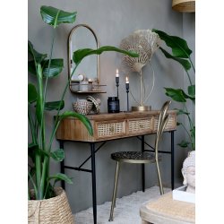 Chic Antique Spejl med hylde 33x56cm, antik messing finish