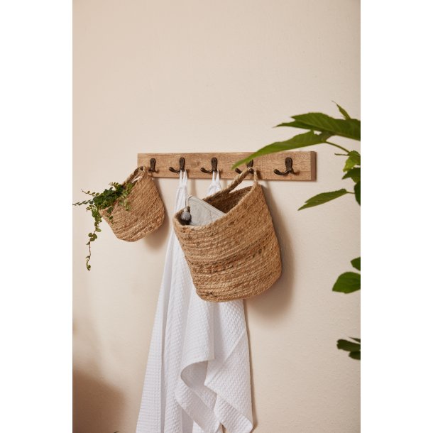 Ib Laursen  Kurv m/hank rund jute H 14 cm - natur