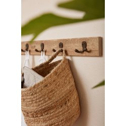 Ib Laursen Kurv m/hank rund jute H 23 cm - natur