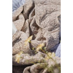 Ib Laursen Quilt malva m/hvide og gule blomster 130x180cm