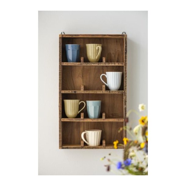 Ib Laursen Vghylde/kopreol m/4 opdelte hylder 12 rum, UNIKA