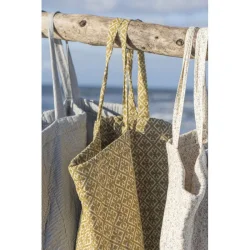 Ib Laursen Taske Quiltet Oliven med blokmnster