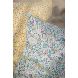 Ib Laursen Pudebetrk med blomster print, 60x60 cm, turkis