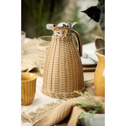 Ib Laursen Termokande brun polyrattan h�ndflettet 1,5 ltr