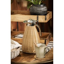 Ib Laursen Termokande brun polyrattan h�ndflettet 1,5 ltr