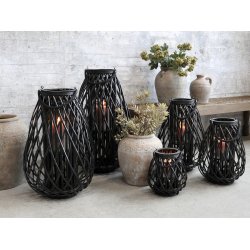 Chic Antique Lanterne i flet H25/23 - sort