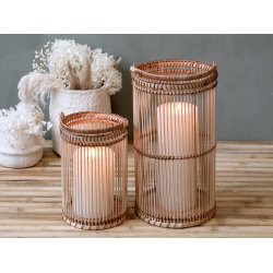 Chic Antique Lille lanterne i bambus - natur
