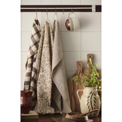 Ib Laursen Viskestykke Malthe natur m/mrkebrunt stribemnster