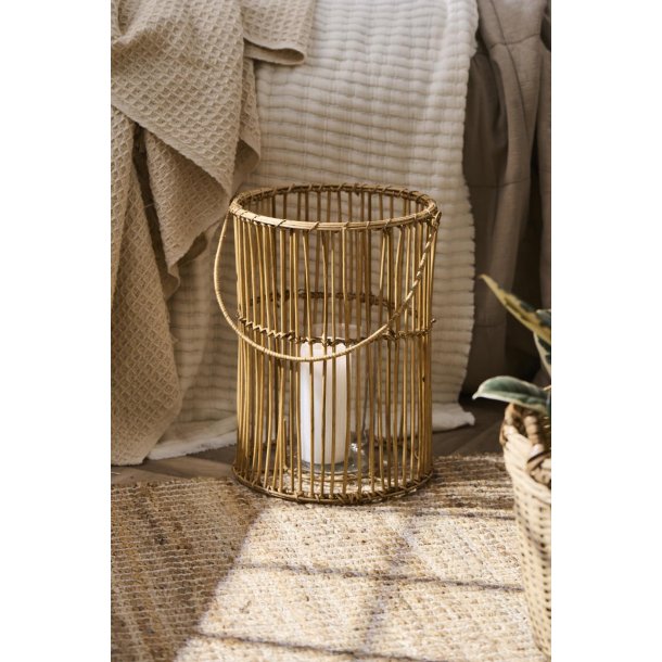 Ib Laursen Lygte m/glasindsats rund n m/hank H34 cm