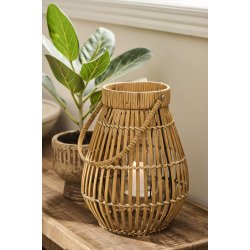 Ib Laursen Lygte m/glasindsats og hank - Natur