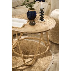 Ib Laursen Jutem�tte m/h�klet kant rund �90cm - natur
