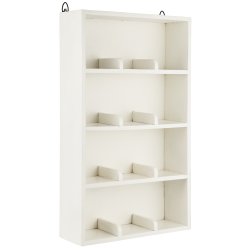 Ib Laursen Vghylde/kopreol m/4 opdelte hylder 12 rum, UNIKA - hvid