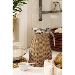 Ib Laursen Termokande brun polyrattan h�ndflettet 1,5 ltr