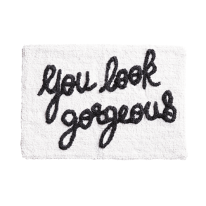 Au Maison bademtte 50x70 cm, Hvid m. sort 