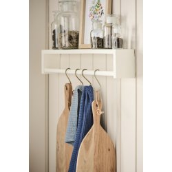 Ib Laursen Hylde m/forkant + vendbar til hylde m/tv�rstang under, hvid