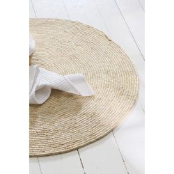 Ib Laursen Gulvmtte rund hvid majs 80 cm